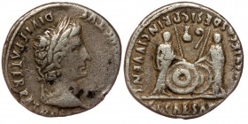 Augustus 27 BC-AD 14. Lugdunum (Lyon). Denarius AR
CAESAR AVGVSTVS [DIVI F PATER] PATRIAE, laureate head right.
Rev: AVGVSTI F COS DESIG PRINC IVVENT,...