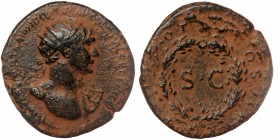 SYRIA, Antioch. Trajan, 98-117 AD. AE . As
Radiate draped bust.
SC within wreath. 
RIC 647; C 123; McAlee 509
7.82 gr. 26 mm