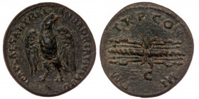 Hadrian (117-138). AE19 quadrans, Rome, AD 121-122. 
IMP CAESAR TRAIAN HADRIANVS AVG, eagle, standing right, head left, with spread wings 
RevŁ P M TR...