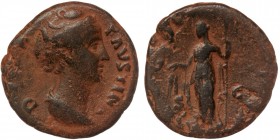 Diva Faustina Senior (died AD 140/1), Dupondius, Rome, ca. 146-161. AE.
DIVA FAV-STINA, Draped bust rigth 
Rev. AVGVSTA, Ceres standing l., holding gr...