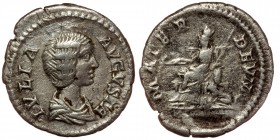 Julia Domna. Augusta, A.D. 193-217. AR denarius Rome
draped bust of Julia Domna right
Rev: Cybele seated left, holding branch and scepter, lions at he...