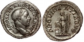 Severus Alexander AD 222-235. Rome. Denarius AR
IMP ALEXANDER PIVS AVG, laureate bust right, slight drapery.
Rev: PROVIDENTIA AVG, Providentia standin...