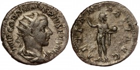 Gordian III AR Antoninianus. Rome, AD 241-243
radiate, draped and cuirassed bust to right 
Rev: Radiate Sol standing facing, head to left, holding glo...