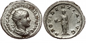 Gordian III AR Antoninianus. Rome, AD 238-244. 
IMP CAES M ANT GORDIANVS AVG, radiate, draped and cuirassed bust to right.
Rev: PROVIDENTIA AVG, Provi...