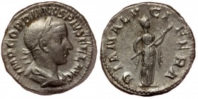 Gordian III. AD 238-244. AR Denarius.Rome
Laureate, draped, and cuirassed bust right / Diana Lucifera standing right, holding flaming torch with both ...