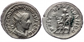 Gordianus III (238-244), AR Antoninianus, Rome, 243 AD
IMP GORDIANVS PIVS FEL AVG radiate, draped and cuirassed bust right 
PM TR P VI COS II P P - Ap...