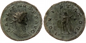 GALLIENUS (253-268). AE22 silvered Antoninianus, Antioch.
Obv: GALLIENVS P F AVG, Radiate and cuirassed bust right, with slight drapery.
Rev: IOVI STA...