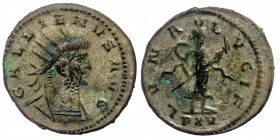 Gallienus (253-268) AE20 silvered Antoninianus, Antioch, AD 267 
GALLIENVS AVG Radiate and cuirassed bust of Gallienus to right 
Rev: LVNA LVCIF / PXV...