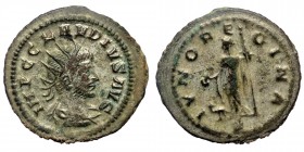 Claudius II Gothicus AE23 silvered Antoninianus. Antioch, AD 266-270.
IMP C CLAVDIVS AVG radiate, draped and cuirassed bust to right 
Rev: IVNO REGINA...