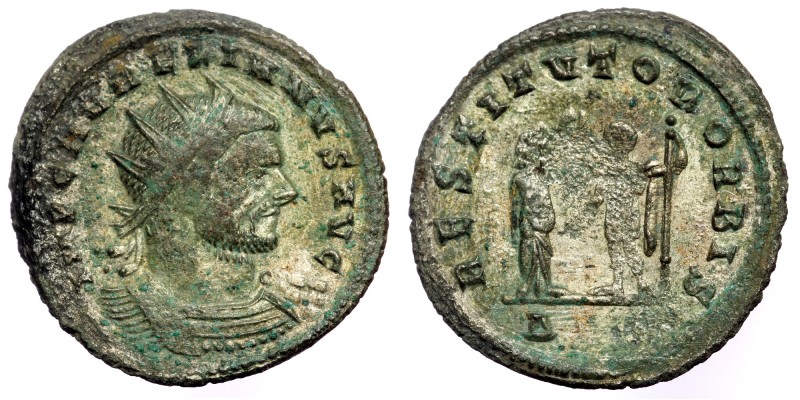 AURELIAN (270-275) AE23 silvered Antoninianus. Struck at Cyzicus, 274-275 AD. 
I...