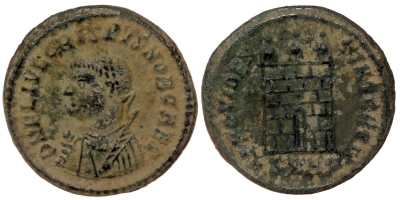 Crispus (AD 316-326). AE18 silvered nummus, Heraclea, 3rd officina, ca. AD 318-3...