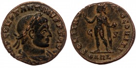 Constantine I. A.D. 307/10-337. AE Follis. Arles mint, struck A.D. 316
laureate, draped, and cuirassed bust right
Rev: Sol standing left, chlamys fall...