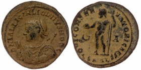 Licinius II (AD 317-324). AE320 follis, Alexandria, 1st officina, AD 317-320. 
D N VAL LICIN LICINIVS NOB C, laureate bust of Licinius II left, in Imp...