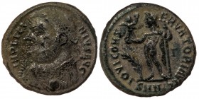 Licinius I AD (308-324). AE18 silvered follis, Nicomedia
IMP LICINVS AVG, draped, cuirassed and laureate bust to left, holding sceptre and mappa 
Rev:...