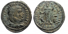 Licinius I (308-324) AE19 follis, Heraclea mint, .
IMP C VAL LICIN LICINIVS P F AVG radiate, draped and cuirassed bust of Licinius Senior right 
Rev: ...