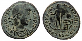CONSTANTIUS II (337-361) AE19 Thessalonica. 
D N CONSTANTIVS P F AVG Diademed, draped and cuirassed bust right. 
Rev: FEL TEMP REPARATIO / TESΔ Consta...