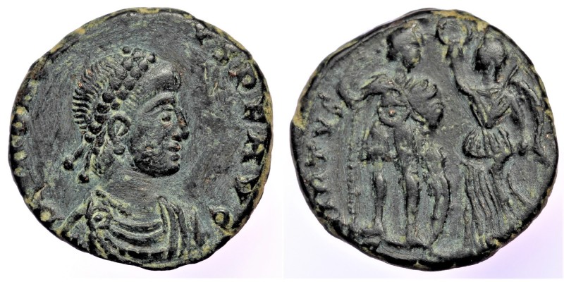 Honorius (393-423) AE16 Follis, unknown mint 
DN HONORIVS PF AVG pearl-diademed,...