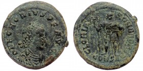 Honorius (395-423) Constantinople mint AE23
D N HONORIVS P F AVG pearl-diademed, draped and cuirassed bust right
Rev: GLORIA ROMANORVM emperor standin...