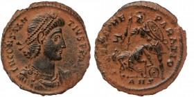 CONSTANTIUS II (337-361). AE. Antioch.
D N CONSTANTIVS P F AVG./Diademed, draped and cuirassed bust right.
Rev: FEL TEMP REPARATIO / ANЄ. Soldier left...