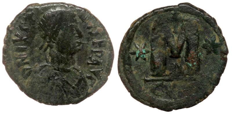 Justin I (518-527) AE30 Follis, Constantinople mint, 1st officina. Struck 518-52...