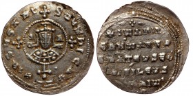 John I Tzmisces. 969-976. AR Miliaresion Constantinople mint. 
Cross crosslet set upon globus above two steps; in central medallion, crowned bust of J...