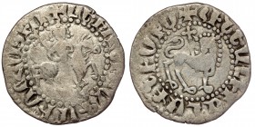 ARMENIA, Cilician Armenia. Royal. Levon II , 1270-1289. Tram 
King right on horseback; holding scepter, pellet in circla and cross in fields. 
Rev. Cr...