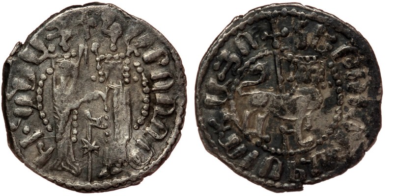 Armenia, Cilician Armenia. Hetoum I AR Half Tram. AD 1226-1270. 
Hetoum and Quee...