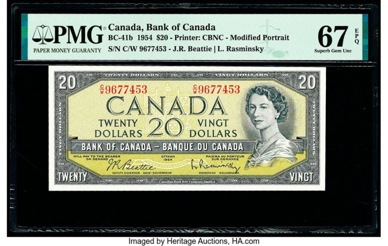Canada Bank of Canada $20 1954 Pick 80b BC-41b PMG Superb Gem Unc 67 EPQ. 

HID0...
