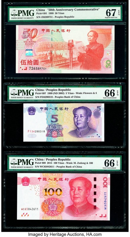 China People's Bank of China 50; 5; 100 Yuan 1999; 1999 (ND 2002); 2015 Pick 891...