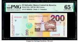 El Salvador Banco Central de Reserva de El Salvador 200 Colones 18.4.1997 Pick 152a PMG Gem Uncirculated 65 EPQ. 

HID09801242017

© 2020 Heritage Auc...