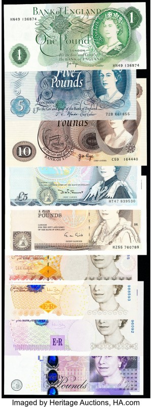 Great Britain Bank of England Group Lot of 9 Examples Uncirculated. 

HID0980124...