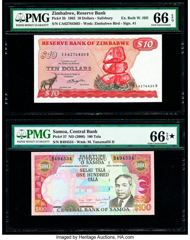 Samoa Central Bank of Samoa 100 Tala ND (2006) Pick 37 PMG Gem Uncirculated 66 E...