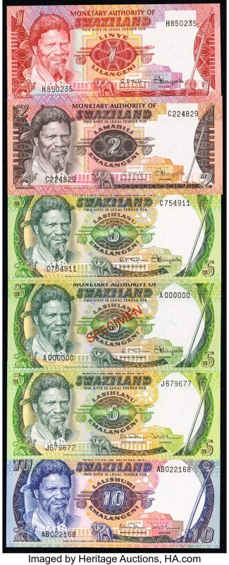 Swaziland Group Lot of 12 Examples Crisp Uncirculated. One Specimen included in ...