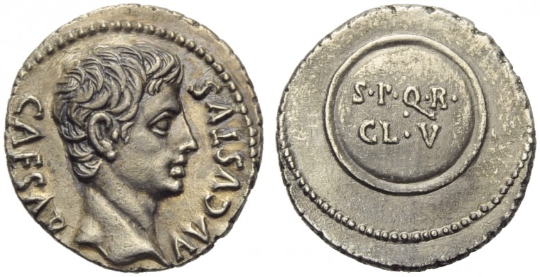 Augustus (27 BC - AD 14), Denarius, Spain: Colonia Caesaragusta (?), c. 19-18 BC...