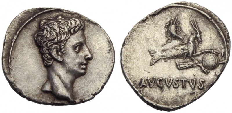 Augustus (27 BC - AD 14), Denarius, Spain: Colonia Patricia (?), c. 18-16 BC; AR...