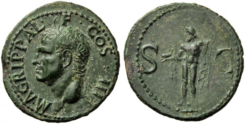 Agrippa, General of Augustus, As, Rome, AD 37-41; AE (g 11,19; mm 30; h 7); M AG...