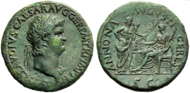 Nero (54-68), Sestertius, Rome, c. AD 64; AE (g 27,04; mm 35; h 6); [...]CLAVDIV...