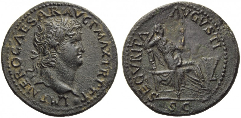Nero (54-68), Dupondius, Lugdunum, c. AD 66; AE (g 13,47; mm 30; h 6); IMP NERO ...