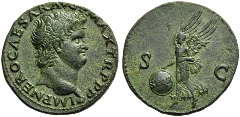 Nero (54-68), As, Lugdunum, c. AD 66; AE (g 9,81; mm 28; h 8); IMP NERO CAESAR A...
