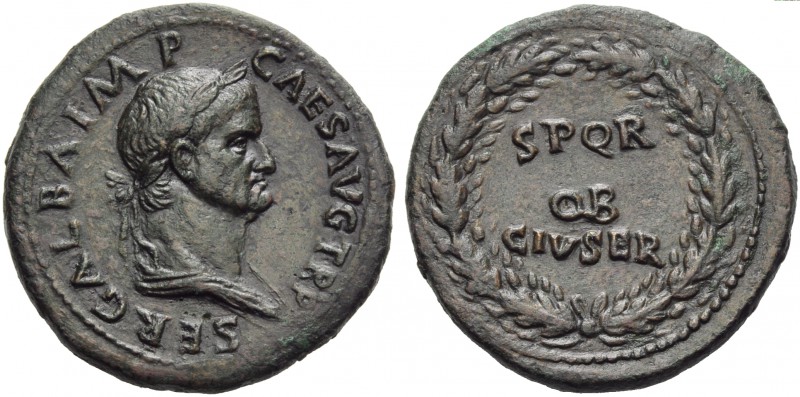 Galba (68-69), Sestertius, Rome, June - August AD 68; AE (g 25,25; mm 35; h 7); ...