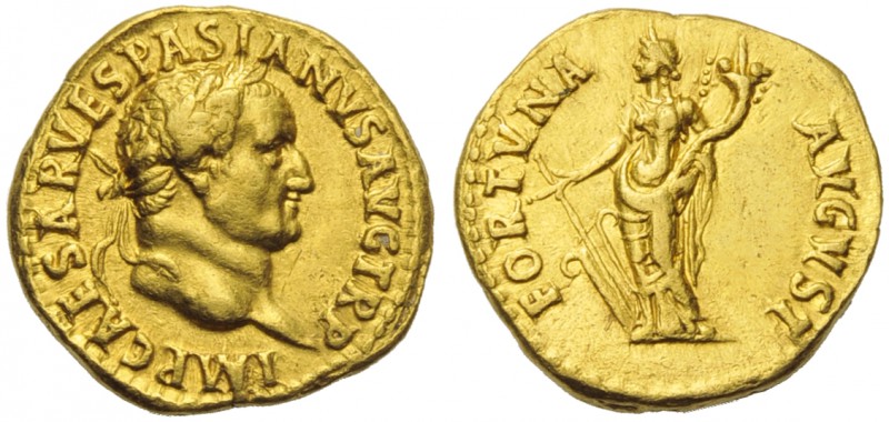 Vespasian (69-79), Aureus, Lugdunum, AD 70-71; AV (g 7,17; mm 19; h 6); IMP CAES...