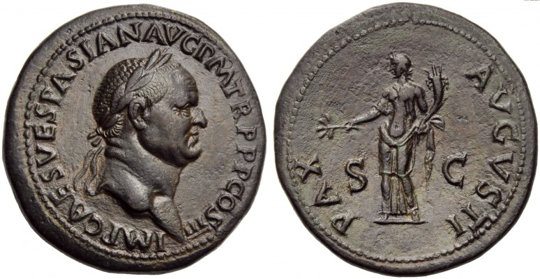 Vespasian (69-79), Sestertius, Rome, AD 71; AE (g 24,80; mm 26; h 7); IMP CAES V...