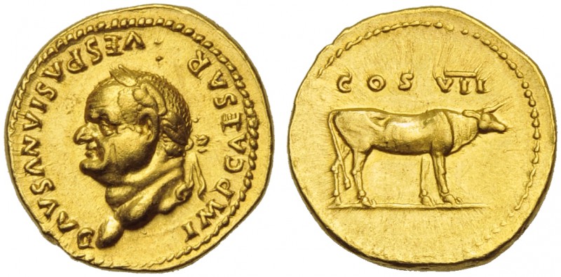 Vespasian (69-79), Aureus, Rome, AD 76; AV (g 7,33; mm 20; h 6); IMP CAESAR - VE...