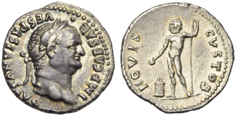 Vespasian (69-79), Denarius, Rome, AD 76; AR (g 3,12; mm 12; h 6); IMP CAESAR VE...