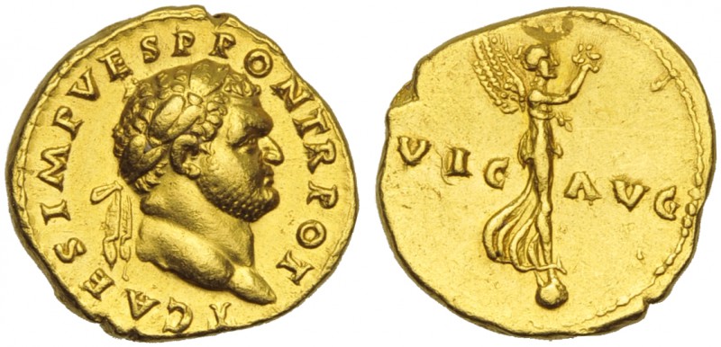 Titus, as Caesar, Aureus, Rome, AD 72-73; AV (g 7,37; mm 19; h 7); T CAES IMP VE...