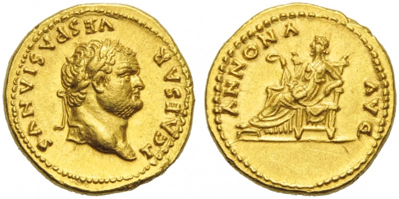 Titus, as Caesar, Aureus, Rome, AD 77-78; AV (g 7,23; mm 19; h 6); T CAESAR - VE...