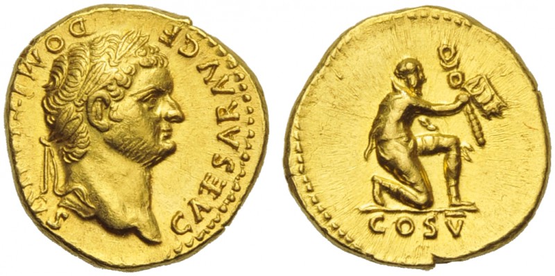 Domitian, as Caesar, Aureus, Rome, AD 77-78; AV (g 7,41; mm 18; h 5); CAESAR AVG...