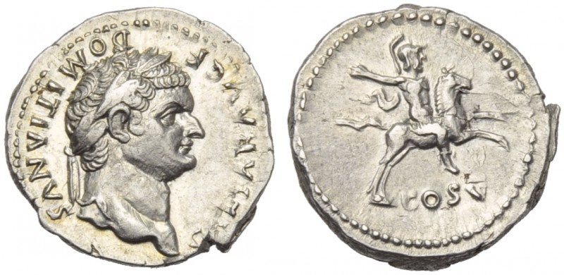 Domitian, as Caesar, Denarius, Rome, AD 77-78; AR (g 3,53; mm 19; h 4); CAESAR A...