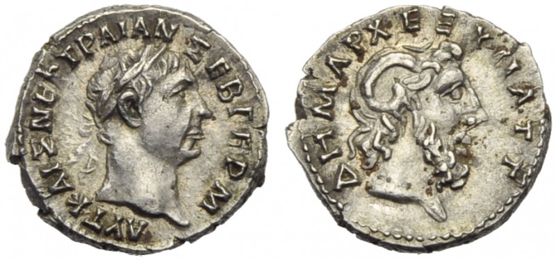 Trajan (98-117), Hemidrachm, Cyrenaica: Cyrene, AD 98-117; AR (g 2,00; mm 15; h ...
