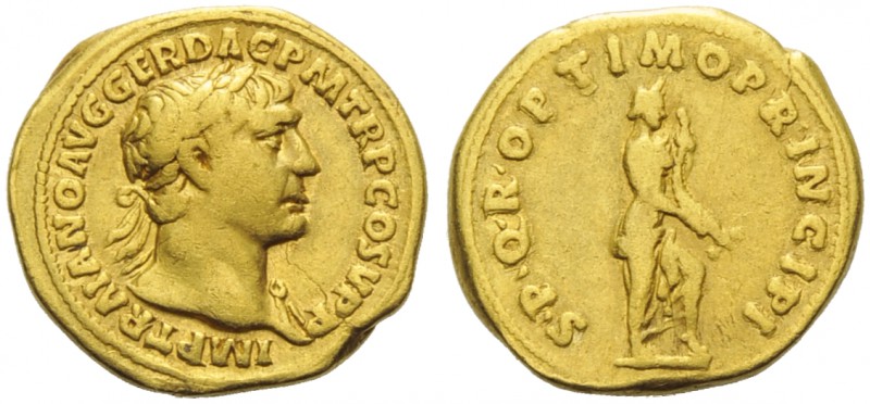 Trajan (98-117), Aureus, Rome, AD 103-111; AV (g 7,09; mm 19; h 7); IMP TRAIANO ...